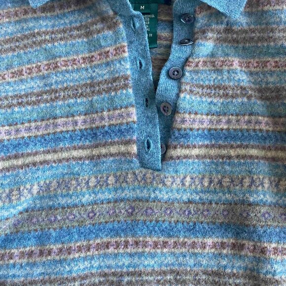 Vintage Lauren Ralph Lauren Lambswool Fair Isle Top Size S Preppy Coastal - Picture 5 of 8